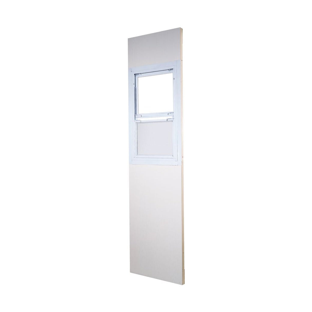 White finished sukkah panel with embedded window unit