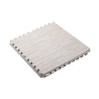 Beige distressed wood grain foam floor tile