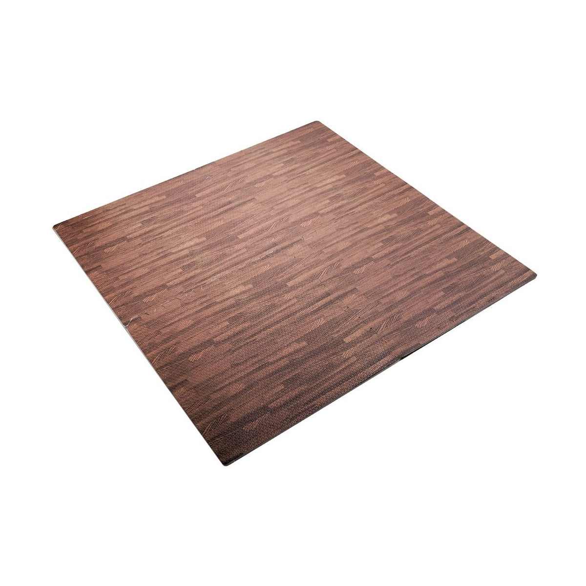 Assembled dark brown parquet foam tiles