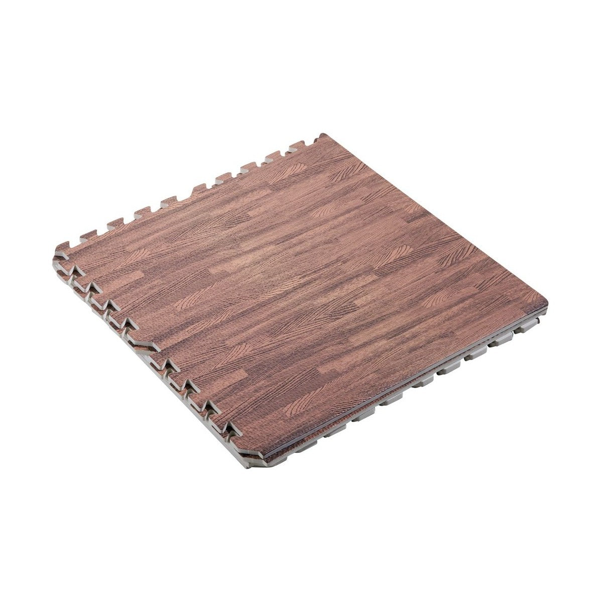 Dark brown hardwood style foam floor tile